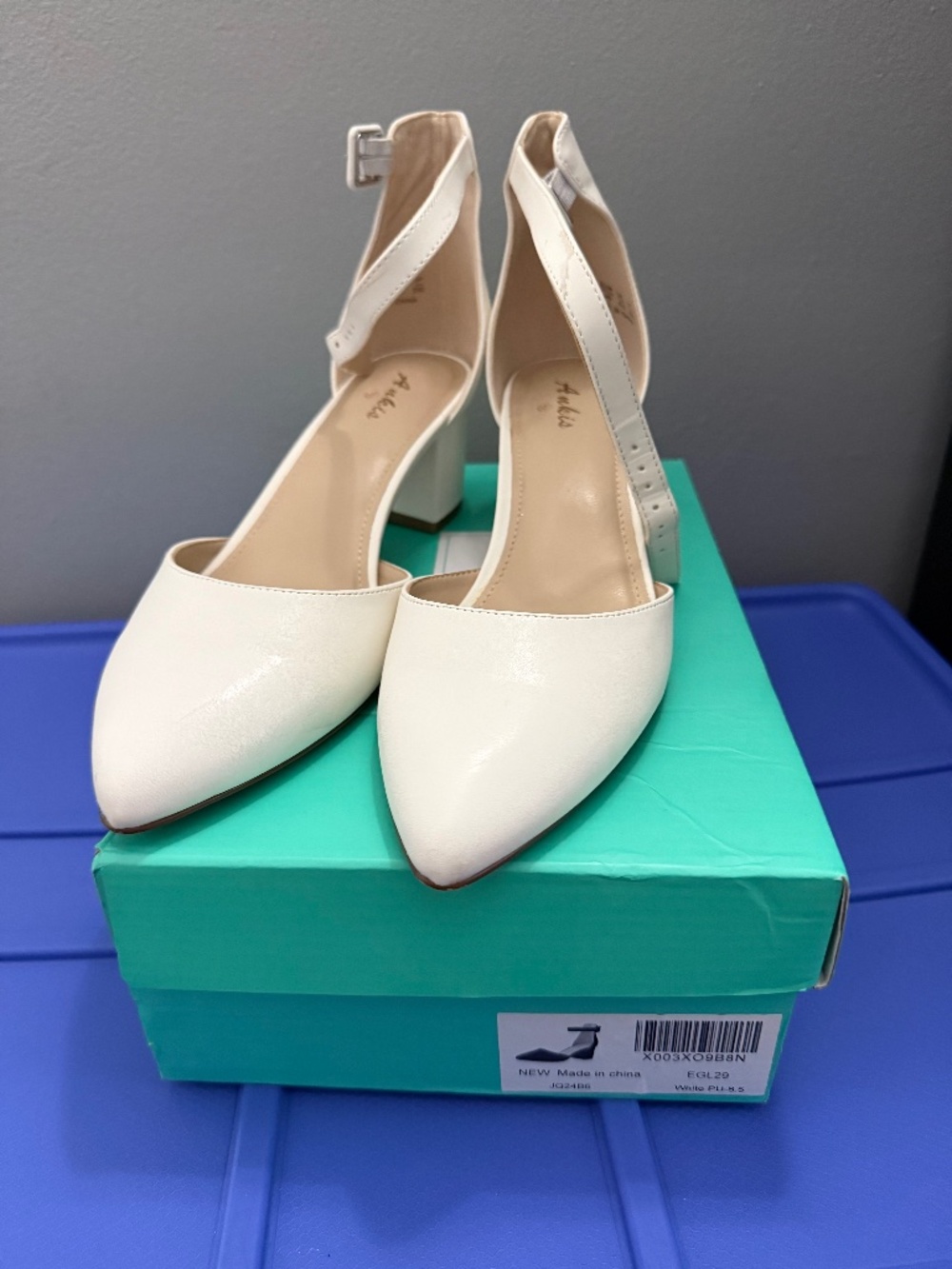 White high heels